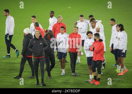 Trainingseinheit im Jan Breydel Stadion in Brügge am 21. Oktober 2019 am Vorabend des Fußballspiels Der UEFA Champions League Group A zwischen dem Club Brugge und Paris Saint-Germain. Stockfoto