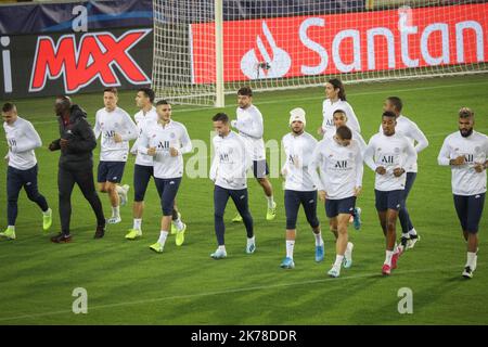 Trainingseinheit im Jan Breydel Stadion in Brügge am 21. Oktober 2019 am Vorabend des Fußballspiels Der UEFA Champions League Group A zwischen dem Club Brugge und Paris Saint-Germain. Stockfoto