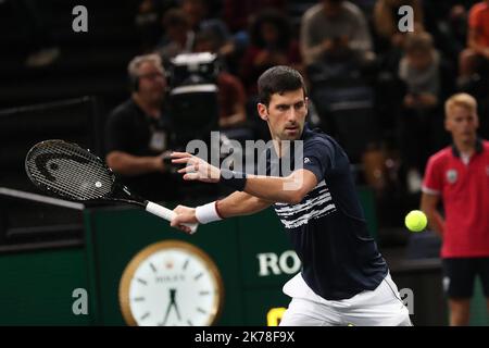 Novak DJOKOVIC (SRB) gegen Corentin MOUTET (FRA). Stockfoto