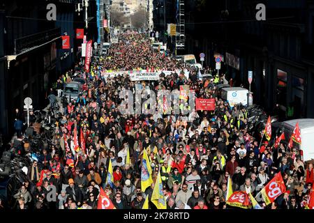 Demonstration gegen Rentenreform Stockfoto