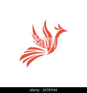 Flying Phoenix Fire Bird abstrakte Logo Design Vektor-Vorlage. Stock Vektor