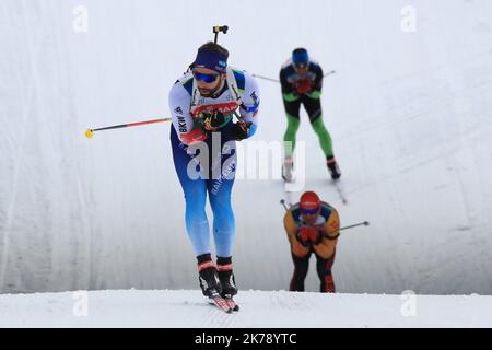 Eligius Tambornino (SUI) bei den IBU Biathlon World Championships 2020 - Antholz, Italien. Stockfoto