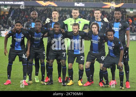 Team FC Brügge während der UEFA Europa League, Runde von 32, 1.-Bein-Fußballspiel zwischen Club Brugge und Manchester United am 20. Februar 2020 im Jan Breydelstadion in Brügge, Belgien Stockfoto