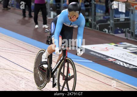 Kelsey Mitchell aus Kanada 1/4 Finals Women's Sprint während der UCI Track Cycling World Championships 2020 präsentiert von Tissot am 27. Februar 2020 auf dem Velodrome in Berlin, Deutschland Stockfoto