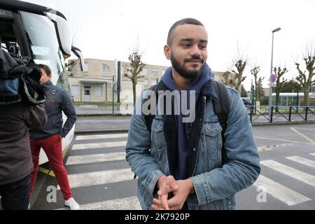 Dekontamination in La Fontaine College in Crépy in Valois Stockfoto