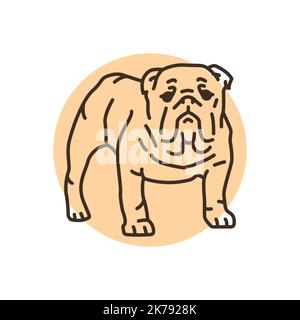 Symbol für englische Bulldog-Farblinie. Hunderasse. Stock Vektor