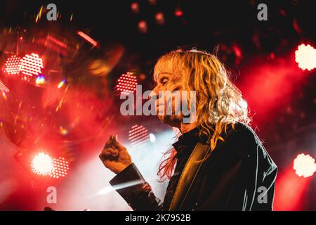 Malmoe, Schweden. 16. Oktober 2022. Die englische Heavy Metal Band Diamond Head spielt ein Live-Konzert im Kulturbolaget in Malmoe. Hier ist Gitarrist Brian Tatler live auf der Bühne zu sehen. (Foto: Gonzales Photo/Alamy Live News Stockfoto