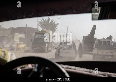 â©Chris Huby / Le Pictorium/MAXPPP - Chris Huby / Le Pictorium - 25/02/2019 - Syrie / Syrie du nord / Hassake - Vue de la Route a Hassake / 25/02/2019 - Syrien / nordsyrien / Hassake - Blick auf die Straße nach Hassake Stockfoto