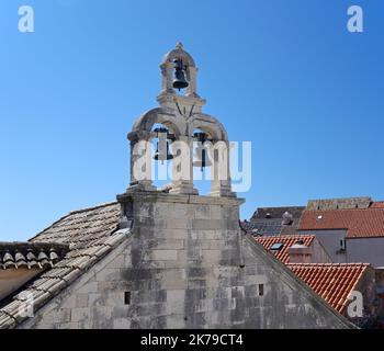 Kirchenglocken, Dubrovnik, Kirche unserer Lieben Frau vom Berg Karmel Stockfoto