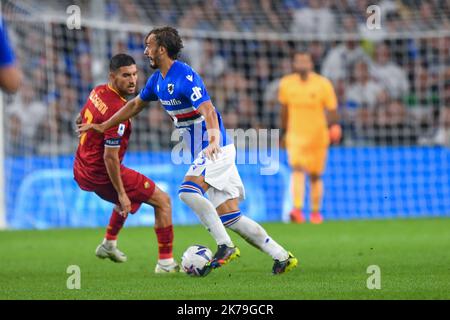 Genua, Italien. 17. Oktober 2022. Manolo Gabbiadini (Sampdoria) während der UC Sampdoria vs AS Roma, italienische Fußballserie A Spiel in Genua, Italien, Oktober 17 2022 Quelle: Independent Photo Agency/Alamy Live News Stockfoto