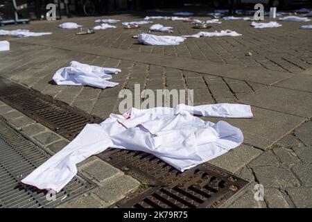 Nantes, Frankreich, Mai 27. 2020 - Covid-19 / Portest der Hotel- und Gaststättenindustrie, wartet auf Wiedereröffnung und Maßnahmen *** Local Caption *** Stockfoto