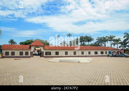 Kumasi, Ghana - 15. April 2022: Bild des Manhyia Palace Museums ist ein historisches Museum in Westafrika Stockfoto