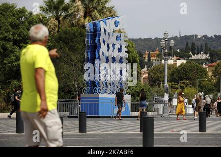 ©PHOTOPQR/NICE MATIN/Dylan Meiffret ; Nice ; 28/07/2020 ; NICE, le 28/07/2020, Illustration Tour de france 2020 dont le départ se fera à Nice dans 1 mois. - Die Tour de France 2020 wird die Ausgabe 107. des Rennens sein, mit einem Grand-Abfahrt in Nizza. Die Tour de France 2020 wird nun vom 29. August bis 20. September stattfinden. Stockfoto