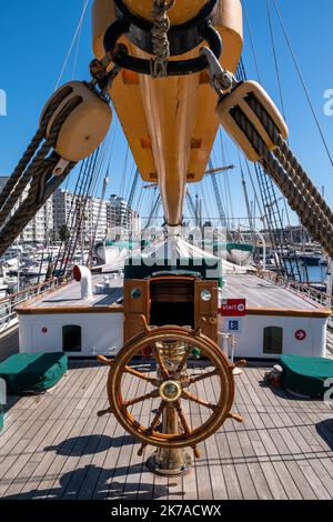 ©Arnaud BEINAT/Maxppp. 2020/07/31. Ostende, Belgien. Le voilier trois mât Mercator transformé en musée dans le Port d Ostende. Stockfoto