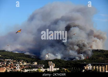 ©PHOTOPQR/LA PROVENCE/Serge Gueroult ; Port de Bouc ; 04/08/2020 ; Incentidie de Martigues Südfrankreich, august 4. 2020 - Hauptbrand Stockfoto