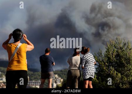 ©PHOTOPQR/LA PROVENCE/Serge Gueroult ; Port de Bouc ; 04/08/2020 ; Incentidie de Martigues Südfrankreich, august 4. 2020 - Hauptbrand Stockfoto