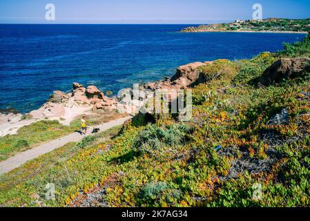 ©Pierre Berthuel / Le Pictorium/MAXPPP - Pierre Berthuel / Le Pictorium - 07/08/2020 - Italie / Sardaigne / Sardaigne - Ile de Sardaigne / 07/08/2020 - Italien / Sardinien / Sardinien - Insel Sardinien Stockfoto