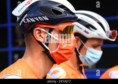 ©PHOTOPQR/LE TELEGRAM/NICOLAS CREACH ; ; 26/08/2020 ; FOTO NICOLAS CREACH / LE TELEGRAM.cyclisme Plouay ( 56 ) LE 26082020 Championnat d'Europe Elite homme Mathieu Van der Poel avant le départ. Europameisterschaften im Radsport in Plouay, Frankreich, 246. August 2020. Stockfoto