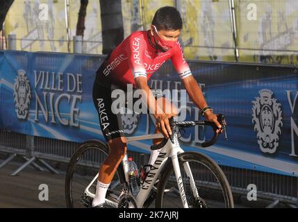 ©Laurent Lairys/MAXPPP - Nairo Quintana vom Team Arkéa Samsic während der Mannschaftsvorstellung der Tour de France 2020 am 27. August 2020 auf dem Massena Place in Nizza, Frankreich - Foto Laurent Lairys / MAXPPP Stockfoto