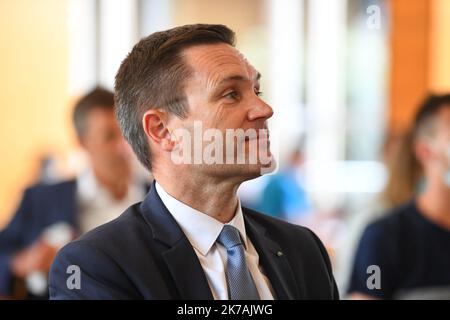 Â©PHOTOPQR/LE TELEGRAM/NICOLAS CREACH ; ; 10/08/2020 ; FOTO NICOLAS CREACH / LE TELEGRAMM. Rennes (35) Conseil de rÃ©gional ( Tour de France ) LE 10082020 PrÃ©sentation du Tour de France 2021 Ã Rennes on conseil de rÃ©gional. David Lappteren prÃ©Präsident de l'UCI - Präsentation der Tour de France 2021 in Rennes FRANKREICH AUGUST 28 2020 Stockfoto