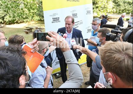 Â©PHOTOPQR/LE TELEGRAM/NICOLAS CREACH ; ; 10/08/2020 ; FOTO NICOLAS CREACH / LE TELEGRAMM. Rennes (35) Conseil de rÃ©gional ( Tour de France ) LE 10082020 PrÃ©sentation du Tour de France 2021 Ã Rennes on conseil de rÃ©gional. Christian Prudhomme ( Directeur du Tour de France ) - Präsentation der Tour de France 2021 in Rennes FRANKREICH AUGUST 28 2020 Stockfoto