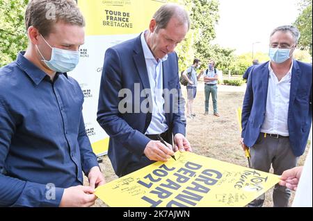 Â©PHOTOPQR/LE TELEGRAM/NICOLAS CREACH ; ; 10/08/2020 ; FOTO NICOLAS CREACH / LE TELEGRAMM. Rennes (35) Conseil de rÃ©gional ( Tour de France ) LE 10082020 PrÃ©sentation du Tour de France 2021 Ã Rennes on conseil de rÃ©gional. Christian Prudhomme ( Directeur du Tour de France ) - Präsentation der Tour de France 2021 in Rennes FRANKREICH AUGUST 28 2020 Stockfoto