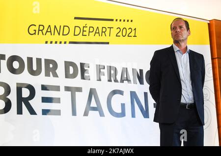 Â©PHOTOPQR/LE TELEGRAM/NICOLAS CREACH ; ; 10/08/2020 ; FOTO NICOLAS CREACH / LE TELEGRAMM. Rennes (35) Conseil de rÃ©gional ( Tour de France ) LE 10082020 PrÃ©sentation du Tour de France 2021 Ã Rennes on conseil de rÃ©gional. Christian Prudhomme ( directeur du Tour de France ) - Präsentation der Tour de France 2021 in Rennes FRANKREICH AUGUST 28 2020 Stockfoto