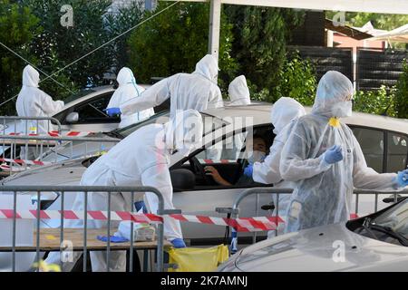 ©PHOTOPQR/LE MIDI LIBRE/JEAN MICHEL MART ; MONTPELLIER ; 02/09/2020 ; MONTPELLIER / PARKING DU DOMAINE D'O / DRIVE TEST COVID / CORONAVIRUS Stockfoto