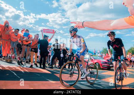 ©PHOTOPQR/LA MONTAGNE/Richard BRUNEL ; ; 11/09/2020 ; Cyclisme Tour De France Etape Chatel-Guyon Puy Mary, Ambiance Alaphilippe, le 11/09/2020 Foto R Brunel - Tour de France 2020, 13. Etappe auf Sept 10. 2020 Châtel-Guyon - Puy-Mary Stockfoto