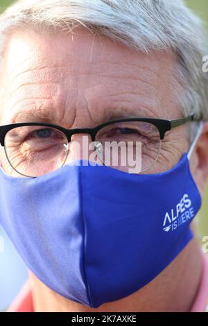 ©Pierre Teyssot/MAXPPP ; TOUR DE FRANCE 2020- UCI Cycling World Tour under Virus Outbreak. Etappe 16. von La Tour-Du-Pin nach Villard-De-Lans am 15.. September 2020, Villard-De-Lans, Frankreich. Jean Pierre Barbier (Isere). © Pierre Teyssot/Maxppp Stockfoto