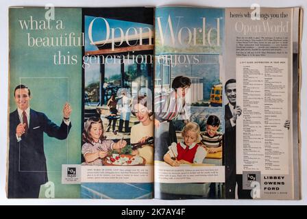 Vintage 27. Januar 1961 „Life“-Magazin-Anzeige, USA Stockfoto