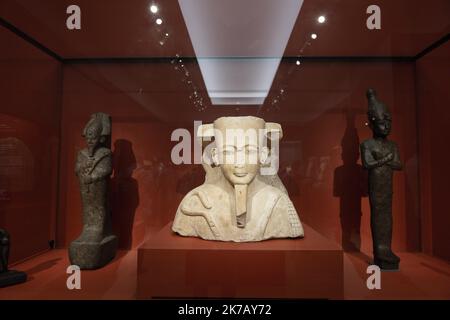 ©PHOTOPQR/LA PROVENCE/TOMASELLI Antoine ; Aix-en-Provence ; 17/09/2020 ; Visite expo 'PHARAON, OSIRIS ET LA MOMIE, L'Égypte ANCIENNE à AIX-EN-PROVENCE'. Lieux: Musée Granet. - AIX MISEUM, MUSEE GRANET PHARAOH, OSIRIS UND DIE MUMIE-AUSSTELLUNG vom 19. September 2020 bis 14. Februar 2021 Stockfoto