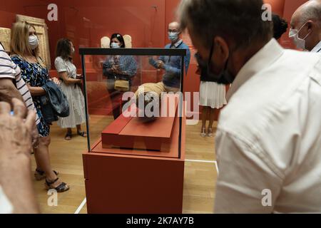 ©PHOTOPQR/LA PROVENCE/TOMASELLI Antoine ; Aix-en-Provence ; 17/09/2020 ; Visite expo 'PHARAON, OSIRIS ET LA MOMIE, L'Égypte ANCIENNE à AIX-EN-PROVENCE'. Lieux: Musée Granet. - AIX MISEUM, MUSEE GRANET PHARAOH, OSIRIS UND DIE MUMIE-AUSSTELLUNG vom 19. September 2020 bis 14. Februar 2021 Stockfoto