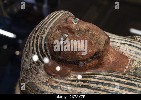 ©PHOTOPQR/LA PROVENCE/TOMASELLI Antoine ; Aix-en-Provence ; 17/09/2020 ; Visite expo 'PHARAON, OSIRIS ET LA MOMIE, L'Égypte ANCIENNE à AIX-EN-PROVENCE'. Lieux: Musée Granet. - AIX MISEUM, MUSEE GRANET PHARAOH, OSIRIS UND DIE MUMIE-AUSSTELLUNG vom 19. September 2020 bis 14. Februar 2021 Stockfoto