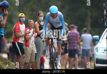 ©Laurent Lairys/MAXPPP - Daniel Martin von Israel Start - UP Nation während der Tour de France 2020, Radrennen Etappe 20, Zeitfahren, Lure - La Planche des Belles Filles (36,2 km) am 19. September 2020 in Plancher-les-Mines, Frankreich - Foto Laurent Lairys / MAXPPP Stockfoto