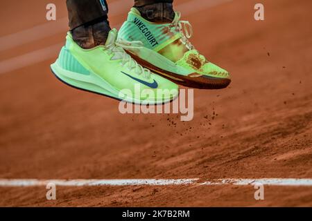Aurelien Morissard / IP3; Jannik SINNER (ITA) tritt gegen David GOFFIN (Bel) auf dem Philippe-Chatrier-Platz des French Open-Tennisturniers bei Roland Garros in Paris, Frankreich, am 27.. Juni 2020 an. Stockfoto