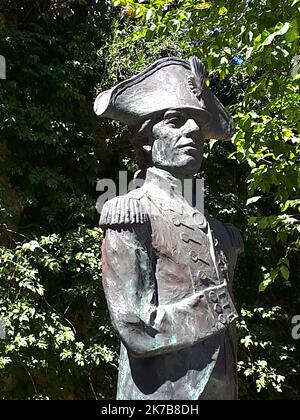 Statue von Admiral Lord Nelson auf dem Felsen von Gibraltar Stockfoto