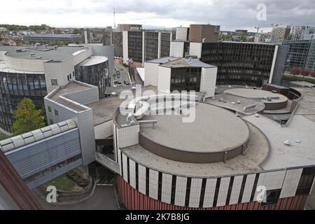 ©PHOTOPQR/L'ALSACE/Jean-Marc LOOS ; Strasbourg ; 06/10/2020 ; Le bâtiment Winston Churchill du Parlement européen à Strasbourg à Strasbourg. - Straßburg, Frankreich Okt 6 2020 Stockfoto