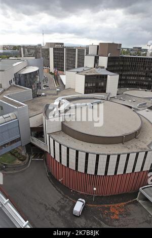 ©PHOTOPQR/L'ALSACE/Jean-Marc LOOS ; Strasbourg ; 06/10/2020 ; Le bâtiment Winston Churchill du Parlement européen à Strasbourg à Strasbourg. - Straßburg, Frankreich Okt 6 2020 Stockfoto