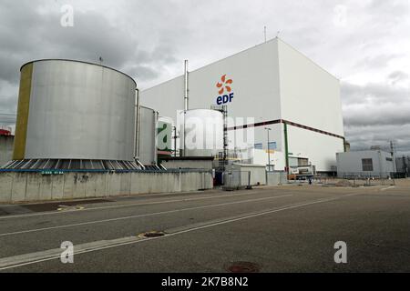 ©PHOTOPQR/L'ALSACE/Thierry GACHON ; Fessenheim ; 06/10/2020 ; La salle desmachines de la centrale nucléaire de Fessenheim à l'arrêt, le 6 octobre 2020. - Das Kernkraftwerk Fessenheim befindet sich in der Gemeinde Fessenheim im Departement Haut-Rhin in Grand Est im Nordosten Frankreichs Stockfoto