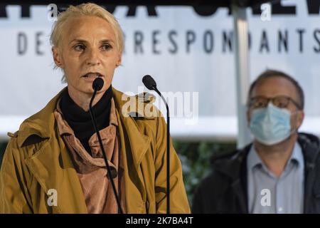 ©PHOTOPQR/OUEST FRANCE/Philippe RENAULT ; Bayeux ; 08/10/2020 ; Prix Bayeux Calvados-Normandie des correspondants de guerre. Mémorial des Reporters. Marielle Eude, directrice photo à l'AFP Photo Philippe RENAULT / Ouest-France - Bayeux, Frankreich, okt 8. 2020 -Bayeux Calvados-Normandie-Preis für Kriegskorrespondenten. Stockfoto