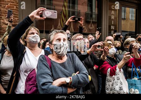 ©PHOTOPQR/L'INDEPENDANT/Nicolas Parent ; Perpignan ; 09/10/2020 ; Conférence de Presse des trois anciens présidents d ela généralitat de Catalunya, Quim Torra, Carles Puigdemont, et Artur Mas, réunis à Perpignan. Der katalanische Separatistenpräsident Quim Torra, das Europaabgeordnete und der ehemalige katalanische Präsident Carles Puigdemont und der ehemalige katalanische Regionalpräsident Artur Mas, die letzten drei Präsidenten der katalanischen Region, halten am 9. Oktober 2020 eine Pressekonferenz in Perpignan, Südwest-Frankreich. Stockfoto