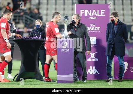 ©PHOTOPQR/NICE MATIN/Dominique Leriche ; Aix-en-Provence ; 16/10/2020 ; Rugby. Challenge Cup. Finale. RCT/Bristol Bears Stade Maurice David Aix-en-Provence le 16 octobre 2020 Photographie Dominique Leriche Stockfoto