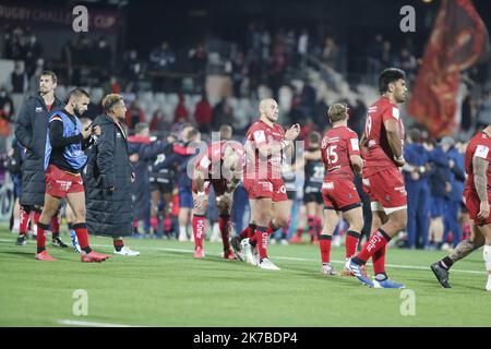 ©PHOTOPQR/NICE MATIN/Dominique Leriche ; Aix-en-Provence ; 16/10/2020 ; Rugby. Challenge Cup. Finale. RCT/Bristol Bears Stade Maurice David Aix-en-Provence le 16 octobre 2020 Photographie Dominique Leriche Stockfoto