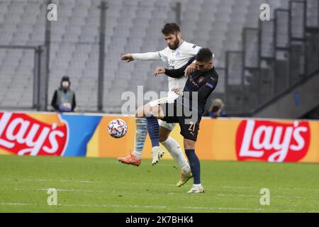 ©PHOTOPQR/LA PROVENCE/SPEICH Frédéric ; Marseille ; 27/10/2020 ; Fußball : UEFA Champions League Groupe C 2e journee ( Ligue des Champions ) Spiel Olympique de Marseille OM - Manchester City au Stade Velodrome Stockfoto