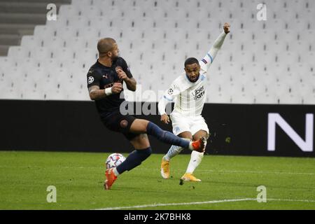 ©PHOTOPQR/LA PROVENCE/SPEICH Frédéric ; Marseille ; 27/10/2020 ; Fußball : UEFA Champions League Groupe C 2e journee ( Ligue des Champions ) Spiel Olympique de Marseille OM - Manchester City au Stade Velodrome Stockfoto