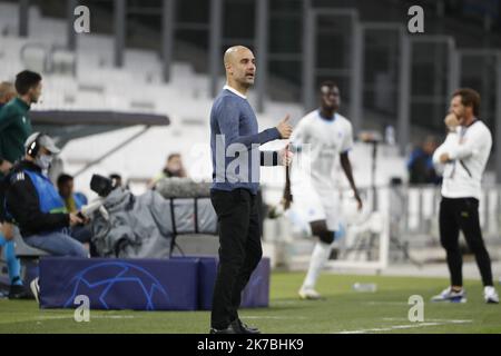 ©PHOTOPQR/LA PROVENCE/SPEICH Frédéric ; Marseille ; 27/10/2020 ; Fußball : UEFA Champions League Groupe C 2e journee ( Ligue des Champions ) Spiel Olympique de Marseille OM - Manchester City au Stade Velodrome Stockfoto