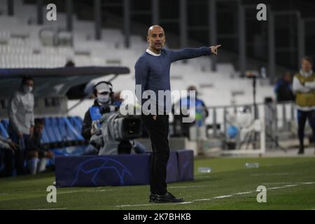 ©PHOTOPQR/LA PROVENCE/SPEICH Frédéric ; Marseille ; 27/10/2020 ; Fußball : UEFA Champions League Groupe C 2e journee ( Ligue des Champions ) Spiel Olympique de Marseille OM - Manchester City au Stade Velodrome Stockfoto