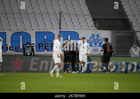 ©PHOTOPQR/LA PROVENCE/SPEICH Frédéric ; Marseille ; 27/10/2020 ; Fußball : UEFA Champions League Groupe C 2e journee ( Ligue des Champions ) Spiel Olympique de Marseille OM - Manchester City au Stade Velodrome Stockfoto