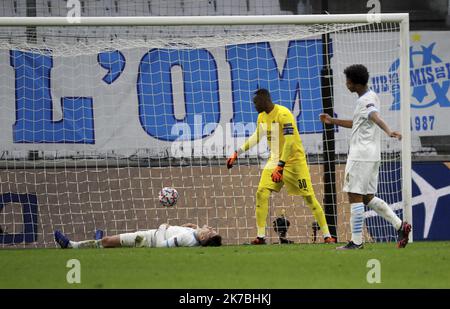 ©PHOTOPQR/LA PROVENCE/SPEICH Frédéric ; Marseille ; 27/10/2020 ; Fußball : UEFA Champions League Groupe C 2e journee ( Ligue des Champions ) Spiel Olympique de Marseille OM - Manchester City au Stade Velodrome Stockfoto